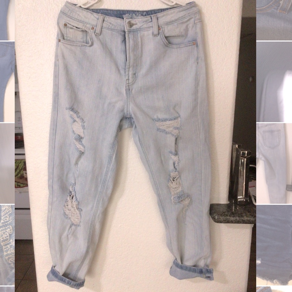 Wild Fable High rise Mom Jean, US 10, Pale Denim